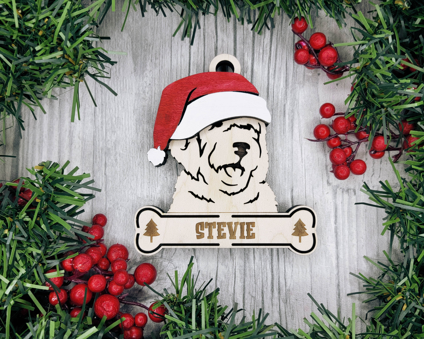 Santa Dogs - Personalized Christmas Ornaments: Breeds E - Z