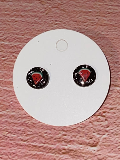 Fun Stud Earrings - Sparkling Acrylic with Food Shapes