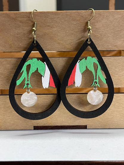 Grinch Hand Dangle Earrings