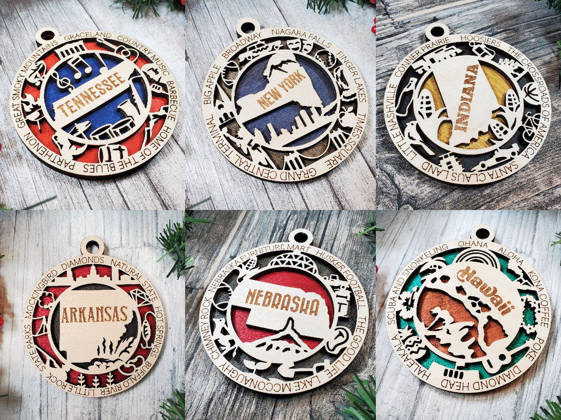 United States Ornaments - ALL States Available