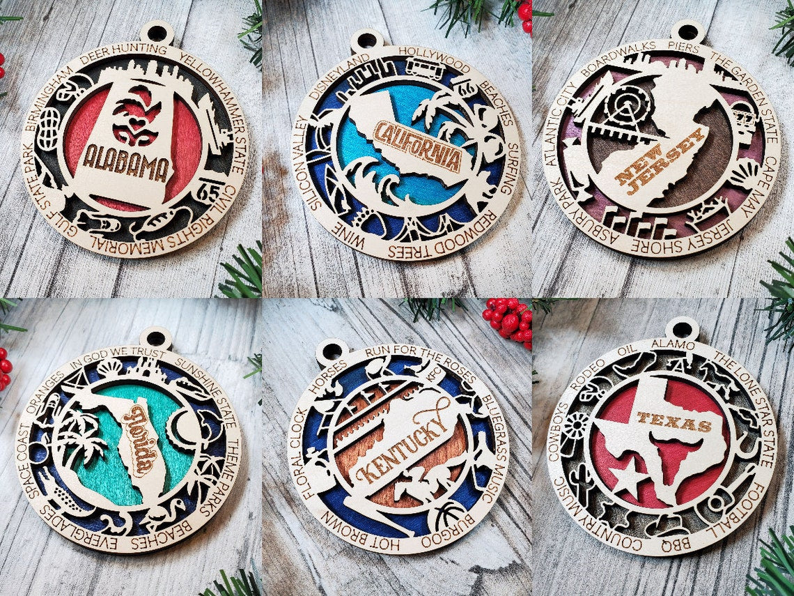 United States Ornaments - ALL States Available