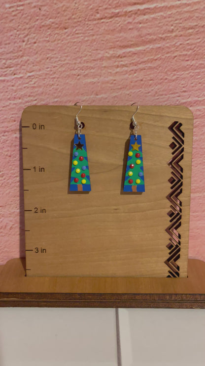 Christmas Trees with Ornaments Earrings