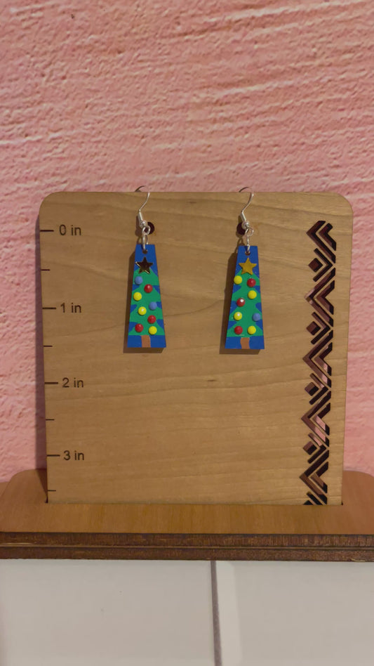 Christmas Trees with Ornaments Earrings