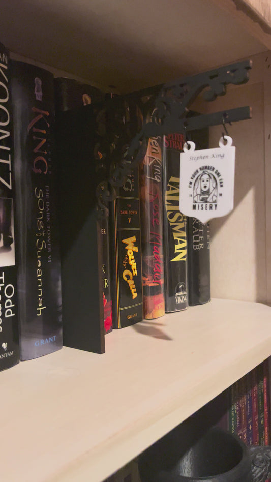 Bookshelf Dividers and Organizers with Genre Hanging Signs