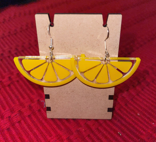 Lemon Wedge dangle earrings