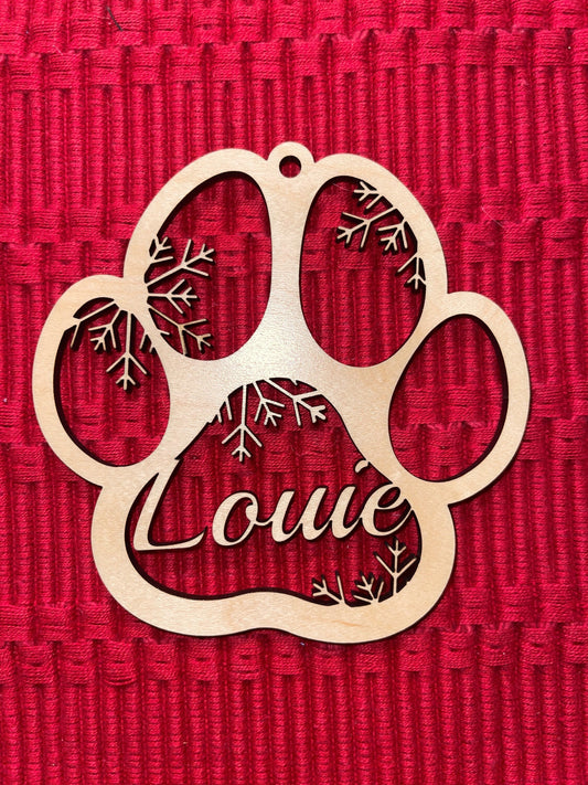 Paw Print Ornament - Personalized