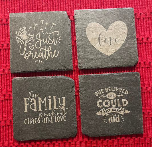 Slate Coasters (4 pack) - Personalized