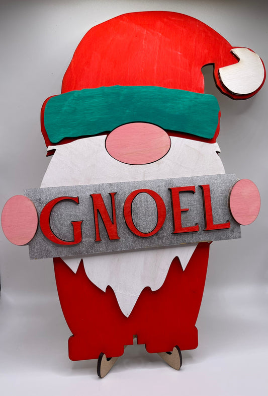 Christmas Gnome holding Sign with stand