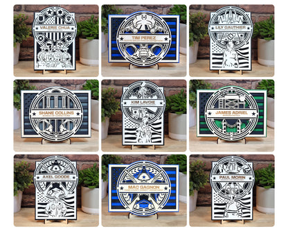 Rescue Series Signage - Personalized, First Responders, Police, Firefighters, Border Patrol, Corrections, Paramedics, Dispatcher, Volunteer