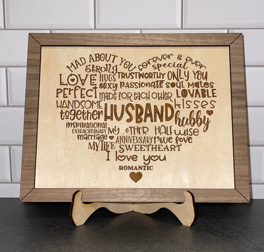 Family Heart Word Art Signs