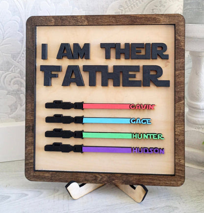 Father's Day Jedi Sign, Personalized, I am Their Father