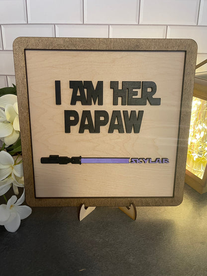 Father's Day Jedi Sign, Personalized, I am Their Father