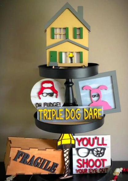 Christmas Story Tiered Tray Decor Set