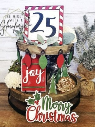 Christmas Tiered Tray Decor Set