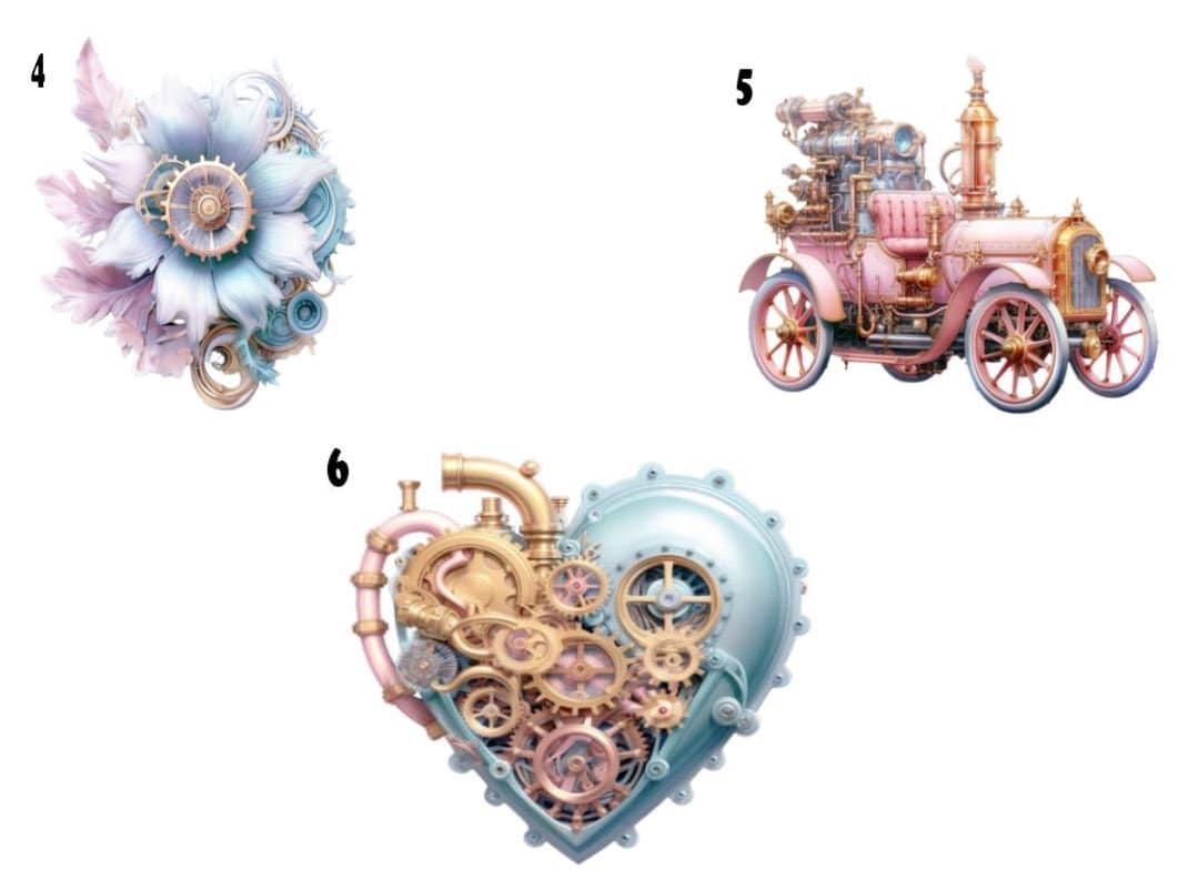 Steampunk Wall Art, Pastel Colors, Victorian-era, Sublimation, Unique