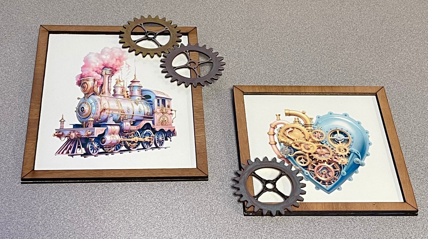 Steampunk Wall Art, Pastel Colors, Victorian-era, Sublimation, Unique