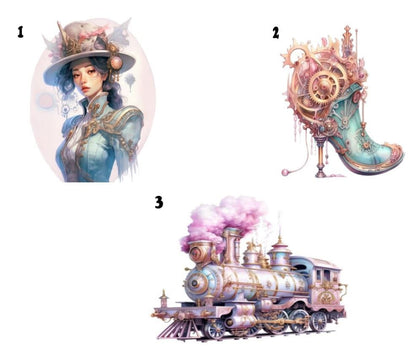 Steampunk Wall Art, Pastel Colors, Victorian-era, Sublimation, Unique