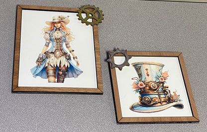 Steampunk Wall Art, Pastel Colors, Victorian-era, Sublimation, Unique