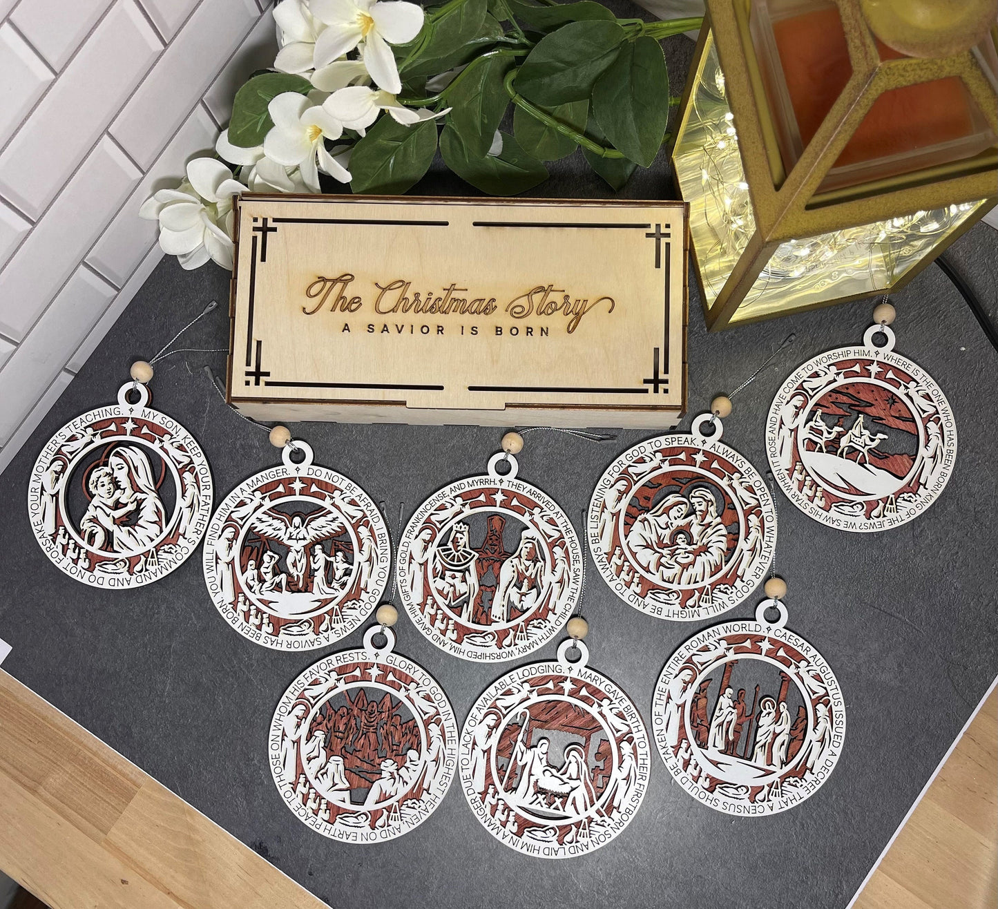 Christmas Story Ornament Set, with Keepsakes Box, Nativity and Bible Stories, Christmas, Jesus