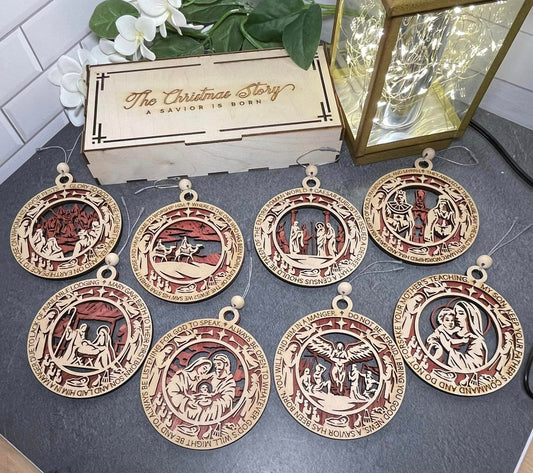 Christmas Story Ornament Set, with Keepsakes Box, Nativity and Bible Stories, Christmas, Jesus