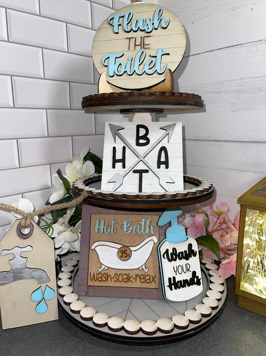 Bathroom Tiered Tray Decor Set